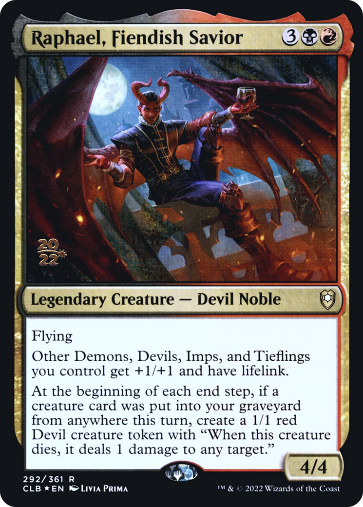 Raphael, Fiendish Savior [Commander Legends: Battle for Baldur's Gate Prerelease Promos] - The Mythic Store | 24h Order Processing