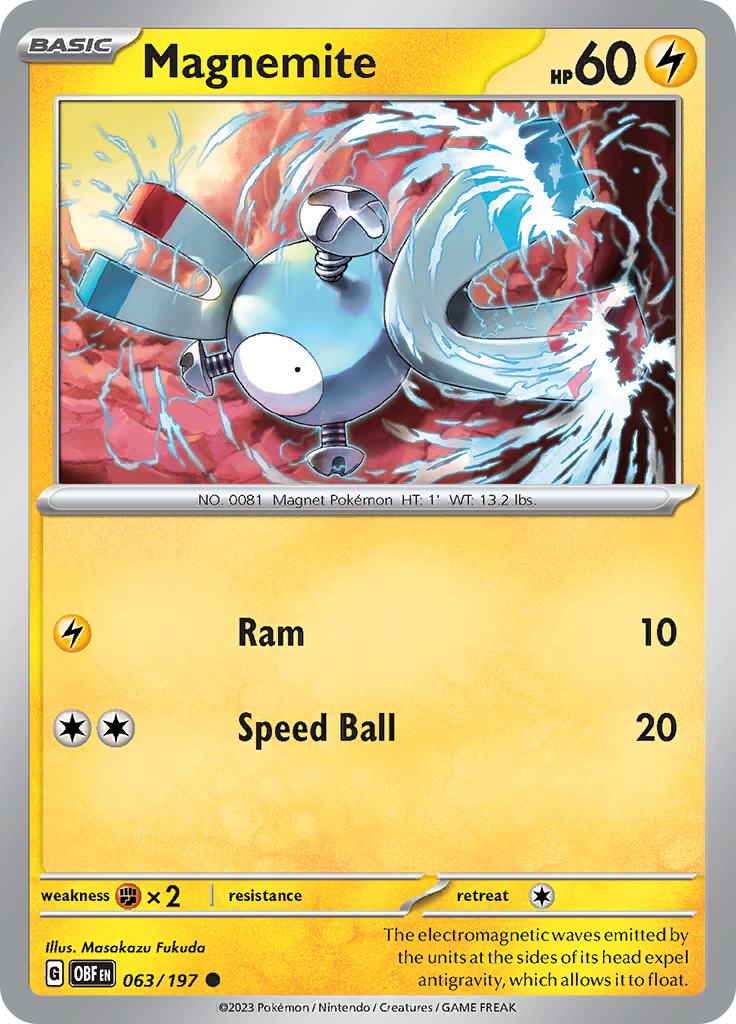 Magnemite (063/197) [Scarlet & Violet: Obsidian Flames] - The Mythic Store | 24h Order Processing