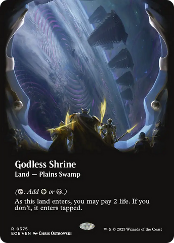 Godless Shrine (Borderless) (Galaxy Foil) [Edge of Eternities] - The Mythic Store | 24h Order Processing