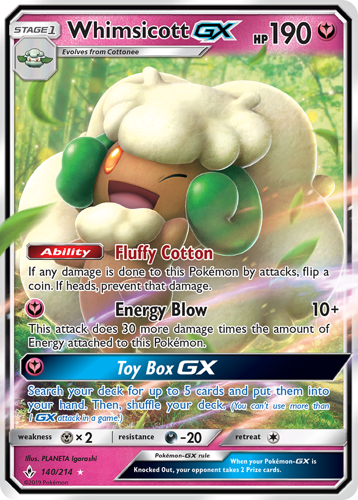 Whimsicott GX (140/214) [Sun & Moon: Unbroken Bonds] - The Mythic Store | 24h Order Processing