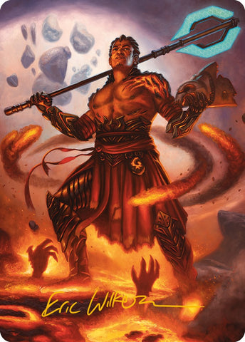 Koth, Fire of Resistance Art Card (Gold-Stamped Signature) [Phyrexia: All Will Be One Art Series] - The Mythic Store | 24h Order Processing