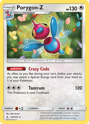Porygon-Z (157/214) [Sun & Moon: Unbroken Bonds] - The Mythic Store | 24h Order Processing