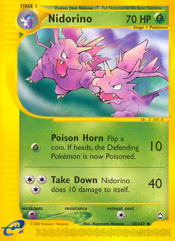 Nidorino (55/147) [Aquapolis] - The Mythic Store | 24h Order Processing