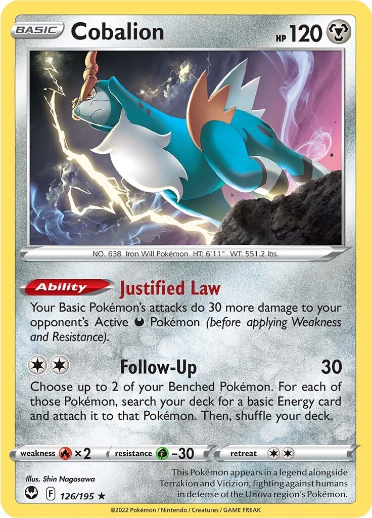Cobalion (126/195) [Sword & Shield: Silver Tempest] - The Mythic Store | 24h Order Processing