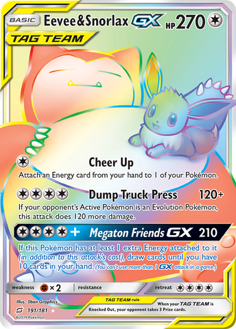 Eevee & Snorlax GX (191/181) [Sun & Moon: Team Up] - The Mythic Store | 24h Order Processing