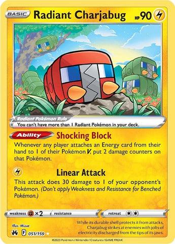 Radiant Charjabug (051/159) [Sword & Shield: Crown Zenith] - The Mythic Store | 24h Order Processing