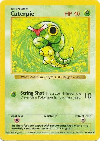 Caterpie (45/102) [Base Set Shadowless Unlimited] - The Mythic Store | 24h Order Processing