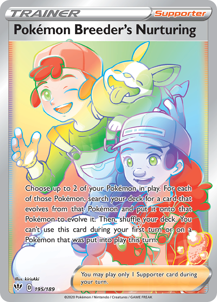 Pokemon Breeder's Nurturing (195/189) [Sword & Shield: Darkness Ablaze] - The Mythic Store | 24h Order Processing