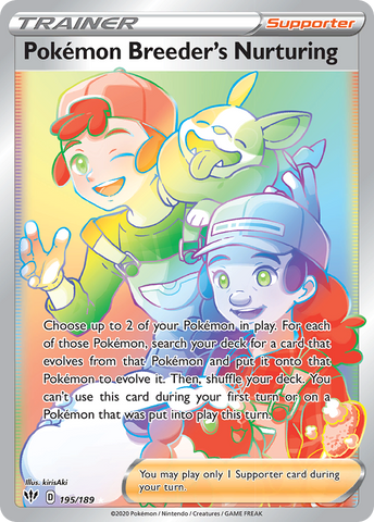 Pokemon Breeder's Nurturing (195/189) [Sword & Shield: Darkness Ablaze] - The Mythic Store | 24h Order Processing