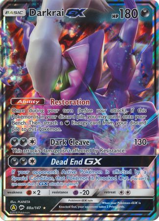 Darkrai GX (88a/147) (Alternate card) (Jumbo Card) [Sun & Moon: Burning Shadows] - The Mythic Store | 24h Order Processing