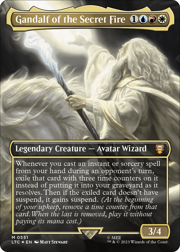 Gandalf of the Secret Fire (Borderless) (Surge Foil) [The Lord of the Rings: Tales of Middle-Earth Commander] - The Mythic Store | 24h Order Processing