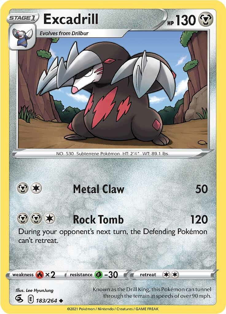 Excadrill (183/264) [Sword & Shield: Fusion Strike] - The Mythic Store | 24h Order Processing