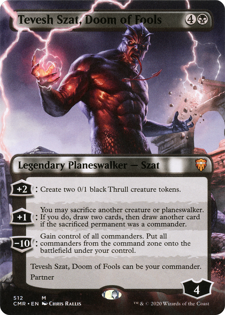 Tevesh Szat, Doom of Fools (Borderless) [Commander Legends] - The Mythic Store | 24h Order Processing