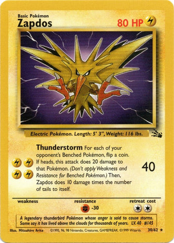 Zapdos (30/62) [Fossil Unlimited] - The Mythic Store | 24h Order Processing