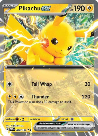 Pikachu ex (028/131) [Scarlet & Violet: Prismatic Evolutions] - The Mythic Store | 24h Order Processing