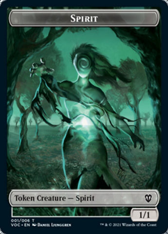 Spirit (001) // Spirit (002) Double-Sided Token [Innistrad: Crimson Vow Commander Tokens] - The Mythic Store | 24h Order Processing