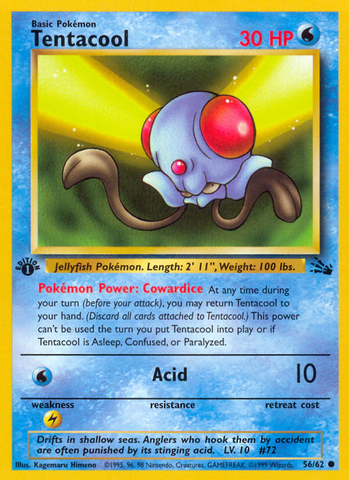 Tentacool (56/62) [Fossil 1st Edition] - The Mythic Store | 24h Order Processing