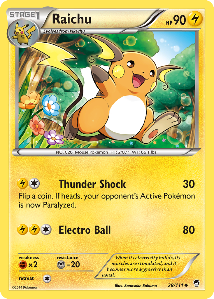Raichu (28/111) [XY: Furious Fists] - The Mythic Store | 24h Order Processing