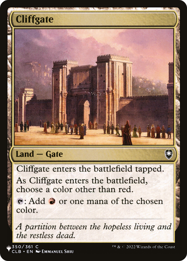 Cliffgate [The List] - The Mythic Store | 24h Order Processing