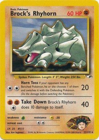 Brock's Rhyhorn (22/132) [Gym Heroes Unlimited] - The Mythic Store | 24h Order Processing
