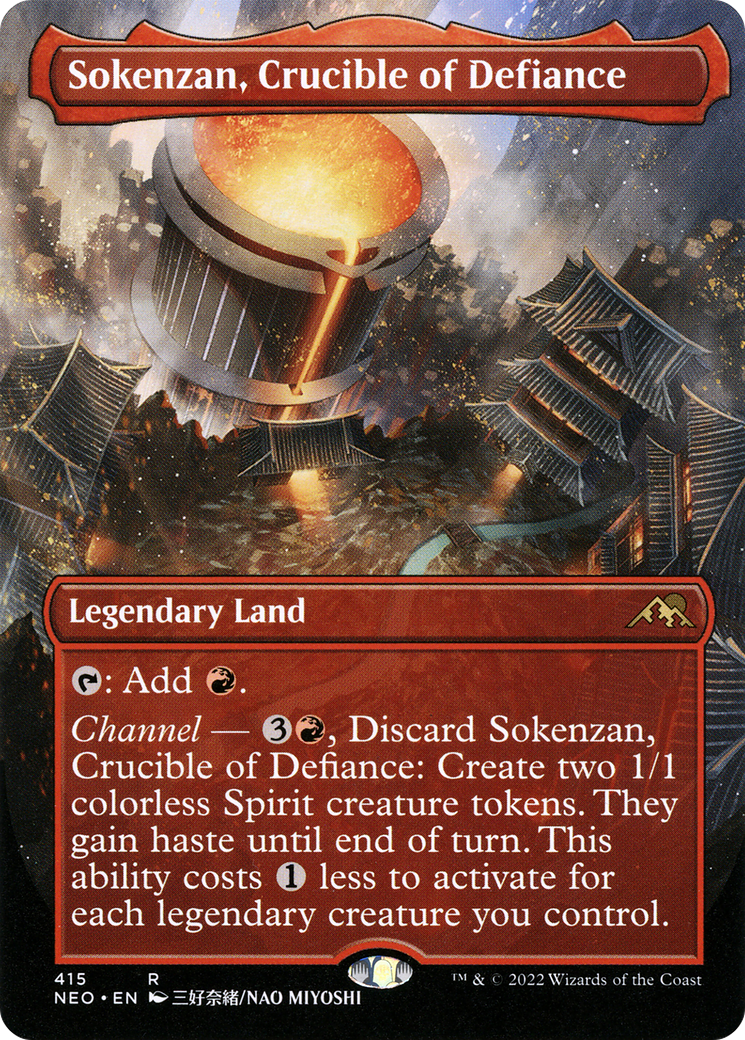 Sokenzan, Crucible of Defiance (Borderless Alternate Art) [Kamigawa: Neon Dynasty] - The Mythic Store | 24h Order Processing
