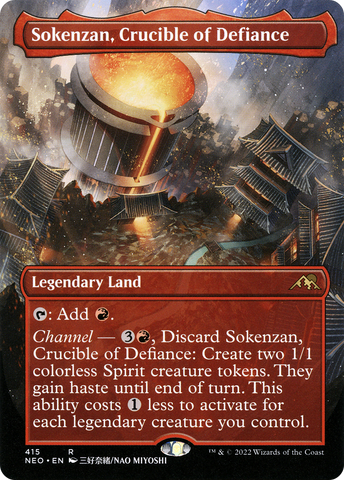 Sokenzan, Crucible of Defiance (Borderless Alternate Art) [Kamigawa: Neon Dynasty] - The Mythic Store | 24h Order Processing