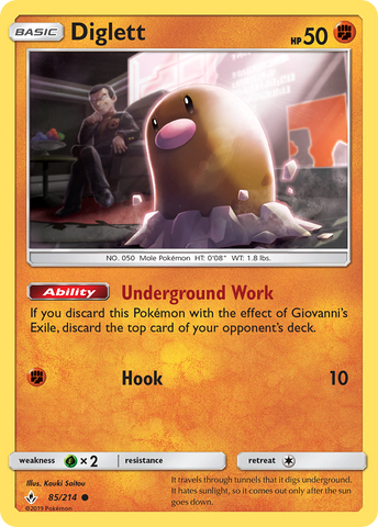 Diglett (85/214) [Sun & Moon: Unbroken Bonds] - The Mythic Store | 24h Order Processing
