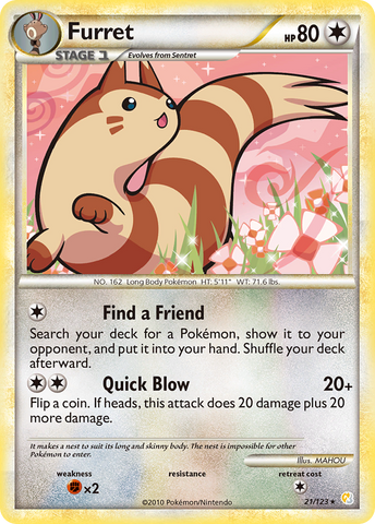 Furret (21/123) [HeartGold & SoulSilver: Base Set] - The Mythic Store | 24h Order Processing
