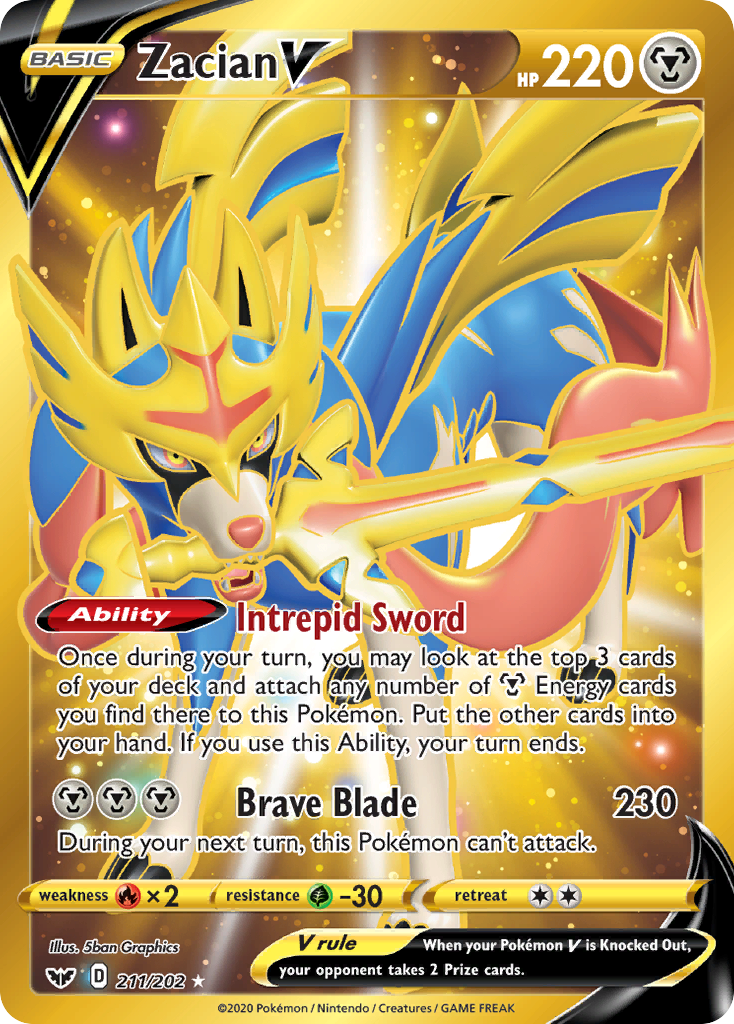 Zacian V (211/202) [Sword & Shield: Base Set] - The Mythic Store | 24h Order Processing