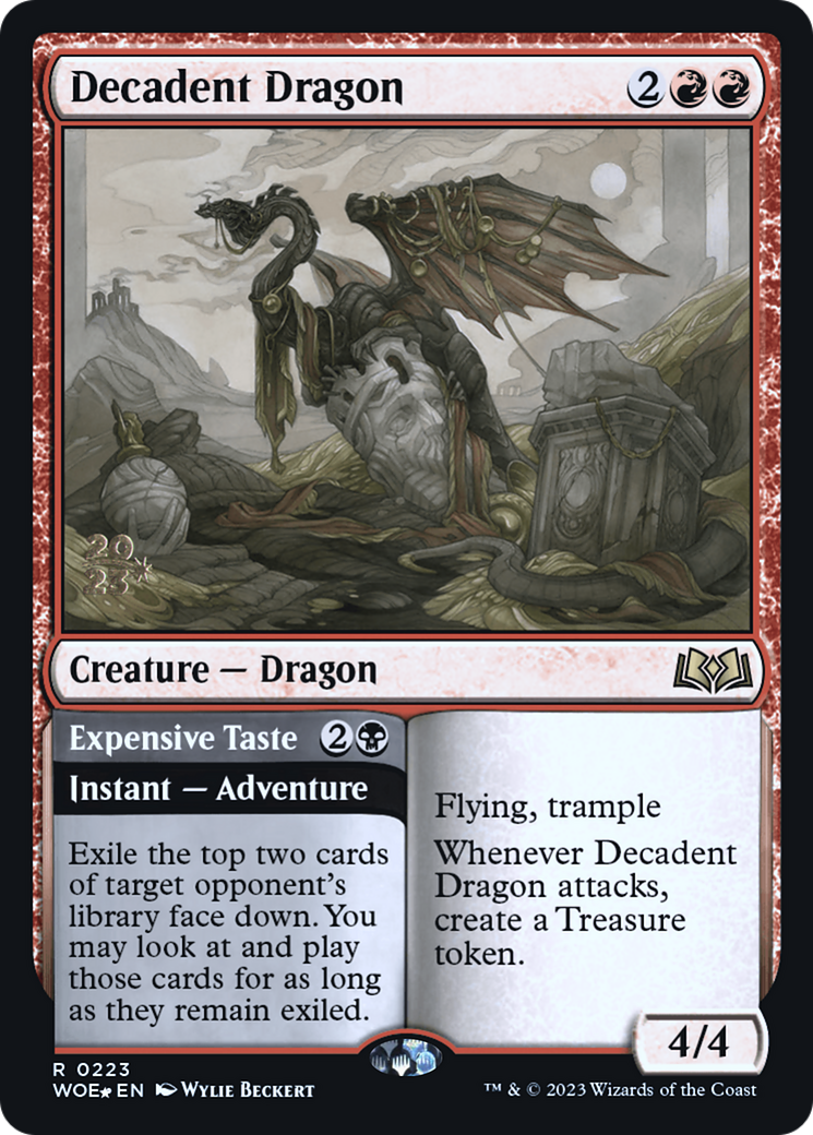 Decadent Dragon // Expensive Taste [Wilds of Eldraine Prerelease Promos] - The Mythic Store | 24h Order Processing