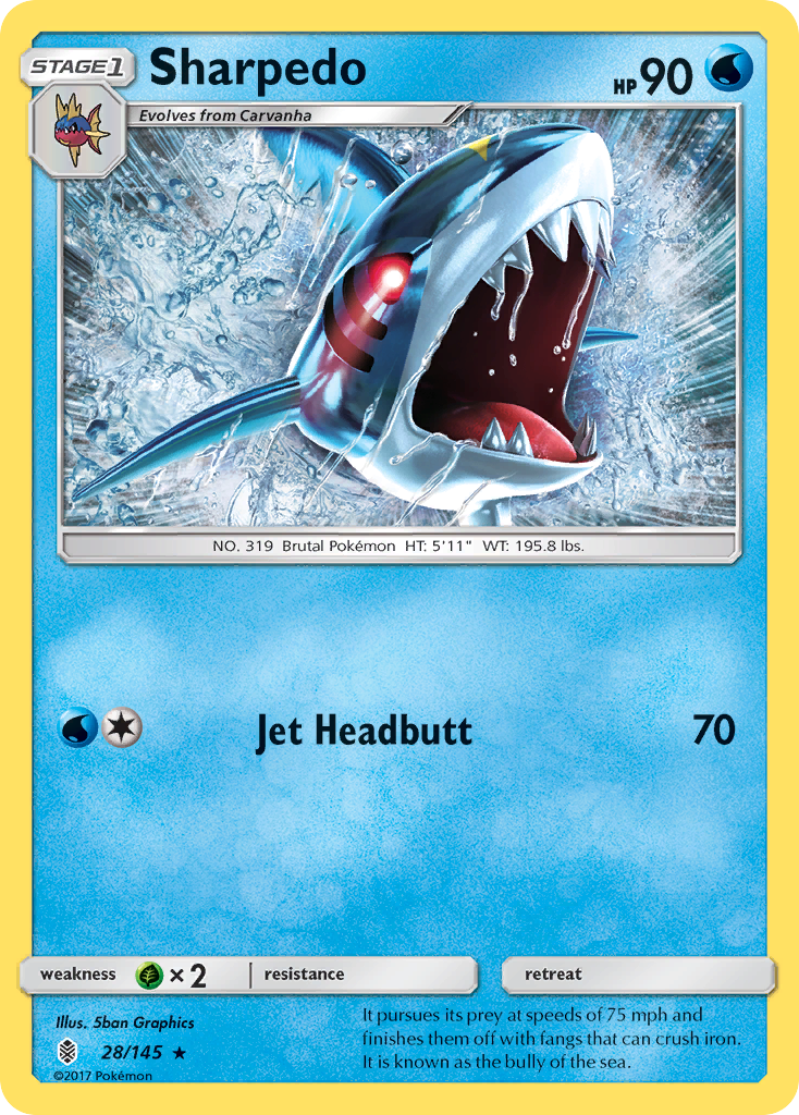 Sharpedo (28/145) [Sun & Moon: Guardians Rising] - The Mythic Store | 24h Order Processing