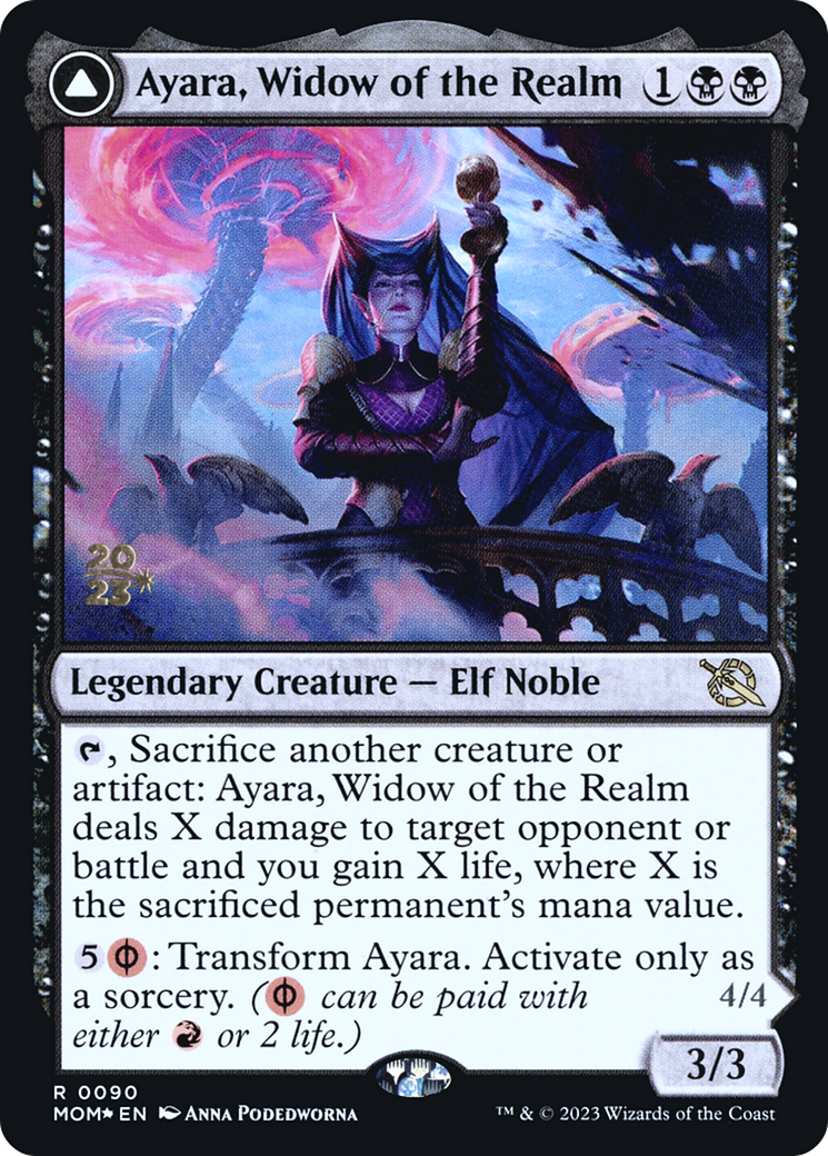 Ayara, Widow of the Realm // Ayara, Furnace Queen [March of the Machine Prerelease Promos] - The Mythic Store | 24h Order Processing