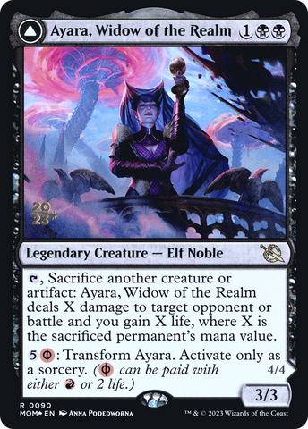 Ayara, Widow of the Realm // Ayara, Furnace Queen [March of the Machine Prerelease Promos] - The Mythic Store | 24h Order Processing