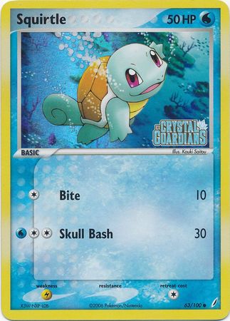 Squirtle (63/100) (Stamped) [EX: Crystal Guardians] - The Mythic Store | 24h Order Processing