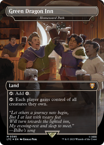Green Dragon Inn - Homeward Path (Borderless) (Surge Foil Realms and Relics) [The Lord of the Rings: Tales of Middle-Earth Commander] - The Mythic Store | 24h Order Processing