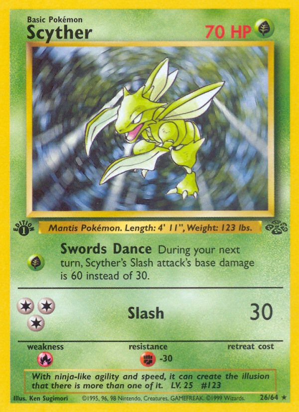 Scyther (26/64) [Jungle 1st Edition] - The Mythic Store | 24h Order Processing