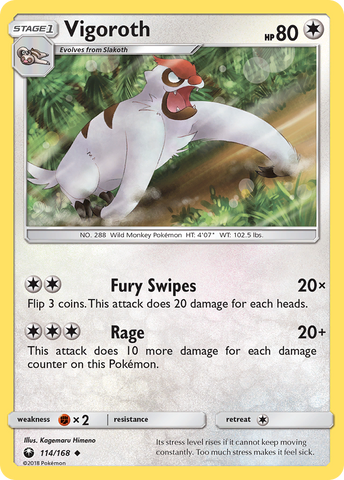 Vigoroth (114/168) [Sun & Moon: Celestial Storm] - The Mythic Store | 24h Order Processing