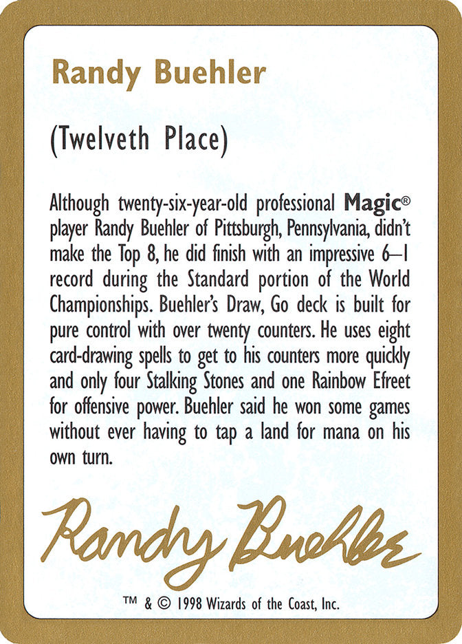 Randy Buehler Bio [World Championship Decks 1998] - The Mythic Store | 24h Order Processing