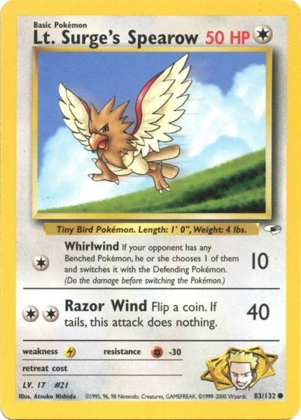Lt. Surge's Spearow (83/132) [Gym Heroes Unlimited] - The Mythic Store | 24h Order Processing