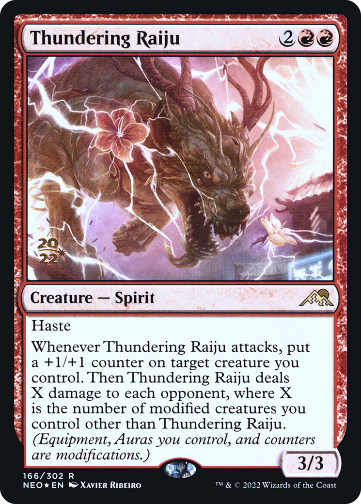 Thundering Raiju [Kamigawa: Neon Dynasty Prerelease Promos] - The Mythic Store | 24h Order Processing