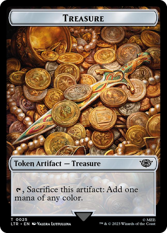 Treasure // Food (0024) Double-Sided Token (Surge Foil) [The Lord of the Rings: Tales of Middle-Earth Tokens] - The Mythic Store | 24h Order Processing