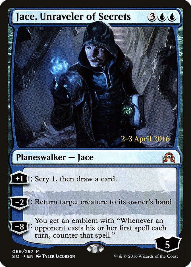 Jace, Unraveler of Secrets [Shadows over Innistrad Prerelease Promos] - The Mythic Store | 24h Order Processing