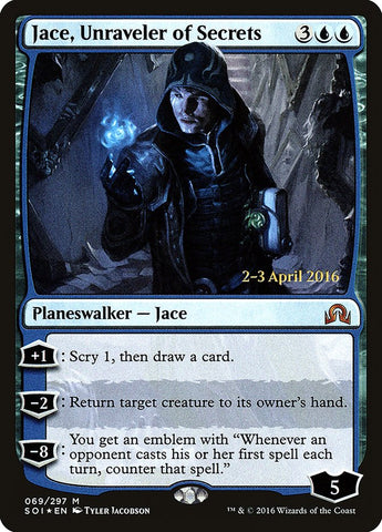 Jace, Unraveler of Secrets [Shadows over Innistrad Prerelease Promos] - The Mythic Store | 24h Order Processing