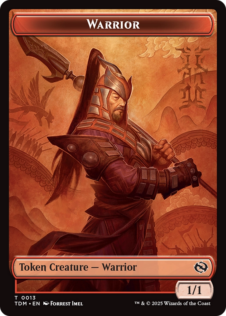 Dragon (0011) // Warrior Double-Sided Token [Tarkir: Dragonstorm Tokens] - The Mythic Store | 24h Order Processing