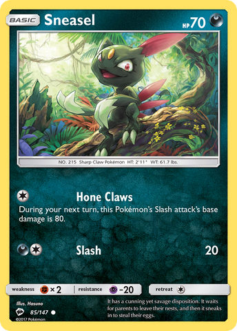 Sneasel (85/147) [Sun & Moon: Burning Shadows] - The Mythic Store | 24h Order Processing