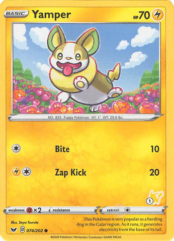 Yamper (074/202) (Pikachu Stamp #1) [Battle Academy 2022] - The Mythic Store | 24h Order Processing