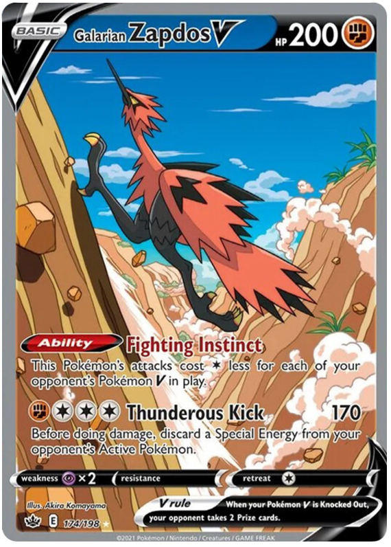 Galarian Zapdos V (174/198) [Sword & Shield: Chilling Reign] - The Mythic Store | 24h Order Processing