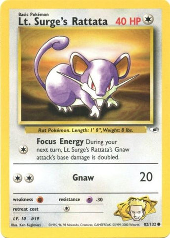 Lt. Surge's Rattata (82/132) [Gym Heroes Unlimited] - The Mythic Store | 24h Order Processing