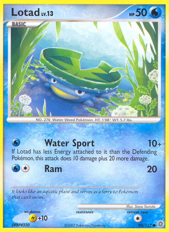 Lotad (92/132) [Diamond & Pearl: Secret Wonders] - The Mythic Store | 24h Order Processing