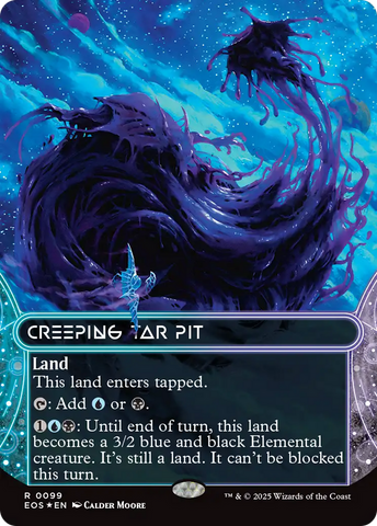 Creeping Tar Pit (0099) (Borderless) (Galaxy Foil) [Edge of Eternities: Stellar Sights] - The Mythic Store | 24h Order Processing